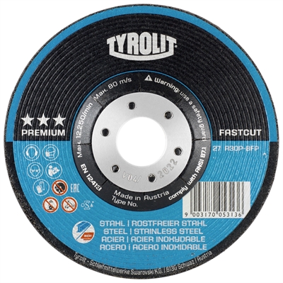 Tyrolit Premium Skrubskive FASTCUT 2i1 125x7,0 mm 10 stk