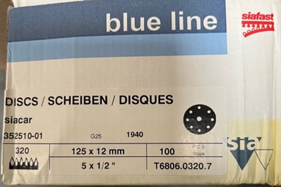 Sia Blue Line Sliberondeller m/Velcro Ø125 K320 600 stk